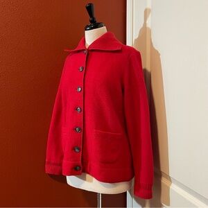 Pendleton Women’s Ribbed Collar‎ Boiled Merino Wool Button Up Cardigan Sweater